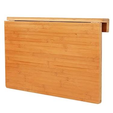 Imagem de VRHUMTINGE Mesa dobrável montada na parede | Mesa de parede dobrável | Mesa dobrável, computador de pendurar para trabalho em casa | Mesa de jantar flutuante para economia de espaço pequeno