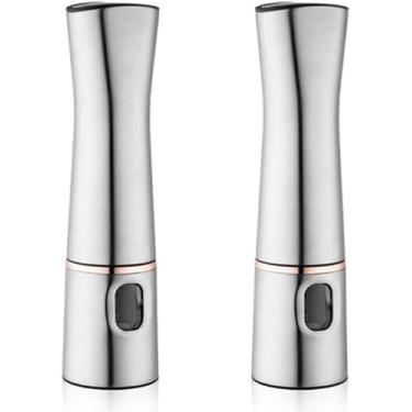 Imagem de Moedor elétrico de sal e pimenta em aço inoxidável, moedor automático de especiarias de ervas, grossura ajustável, utensílio de cozinha para churrasco (cor: A) (A)