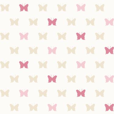 Imagem de Papel de Parede Fofura Baby Borboletas Bege e Rosa FF4055