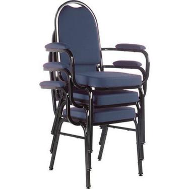 Imagem de Kit com 3 Cadeiras para Auditório Linha Hotel Azul