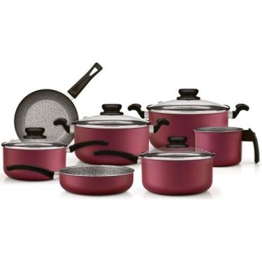 Imagem de Jogo De Panelas Panelux Premium Antiaderente Cereja 7 Peças