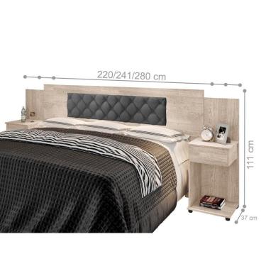 Imagem de Cabeceira Casal Capitonê Amarula Chumbo