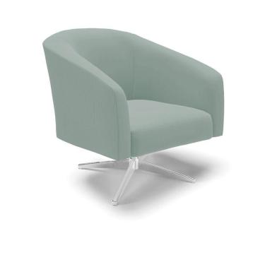 Imagem de Poltrona Decorativa Giratória Cromada Stella Cotelê Ext/veludo Menta D03 - D'rossi