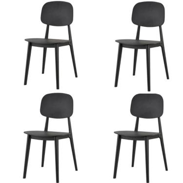 Imagem de Kit 4 Cadeiras Cátia Rivatti Em Polipropileno Preta
