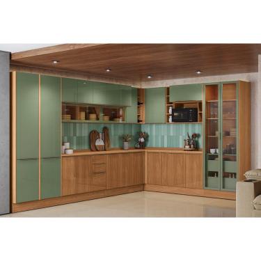 Imagem de Cozinha Modulada Kappesberg 22 Peças Vibra C22P1 Canela/Verde Pistache Lacca