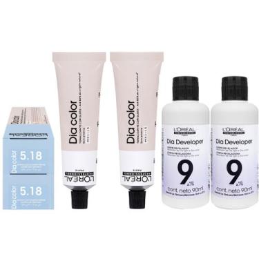 Imagem de Loreal Tonalizante Kit 2 Dia Color 5.18 Castanho Claro Acinzentado Mar