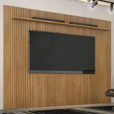 Imagem de Painel Para Tv Suspenso Frisado Ambiente Curitiba 2240 Cinamomo Off White - Valdemóveis
