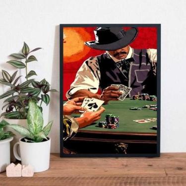 Imagem de Quadro Jogatina Poker Night 33X24Cm - Com Vidro - Preta - Quadros On-L