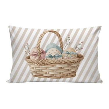 Imagem de Capa de Almofadas Baguete De Páscoa Retangular 50x30cm Decorativa Zípe