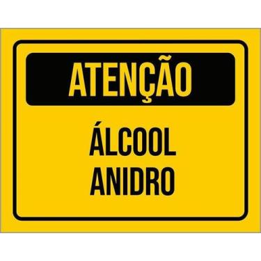 Imagem de Kit 10 Placa Acm De Atenção Álcool Anidro 18X23 - Sinalizo