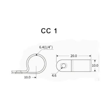 Imagem de Clipes De Cabo Em Forma De R Brancos 100pcs Nylon PA66 Com Fixação Por