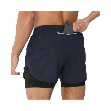 Imagem de Shorts Esportivos Masculinos 2 Em 1 De Secagem Rápida Para Corrida, Ac