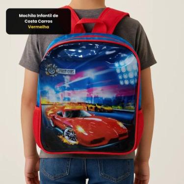 Imagem de Mochila Infantil de Costa Carros - Vermelha - FIRST
