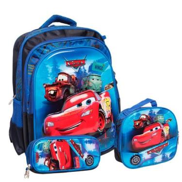 Imagem de Kit Mochila Escolar Infantil Menino Costas Envio Imediato - Plike