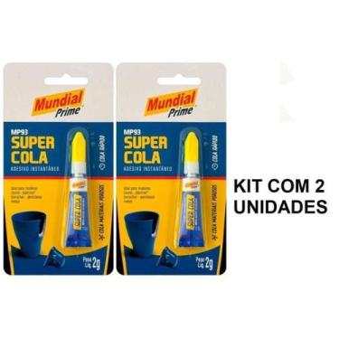 Imagem de Kit 2 Cola Instantânea Mp93 Cartela 2g Mundial Prime Artesanato, Peque