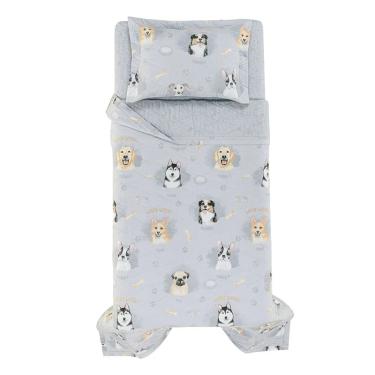 Imagem de Colcha Solteiro Infantil Dupla Face Alg. 200Fios Dog Karsten