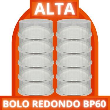 Imagem de Kit Embalagem Plástica Multiuso Redonda Para Bolo BP60 Pacote Com 10 U
