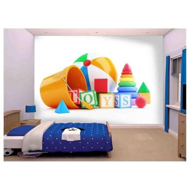 Imagem de Papel De Parede Infantil Brinquedos Toys 3D Azs73