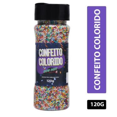 Imagem de Confeito Colorido Miçanga Bolinha 120g New Fest Otimo Para Decorar Sob