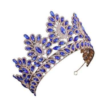 Imagem de Tiara De Noiva Barroca Com Strass, Coroa De Casamento De Luxo Com Cris