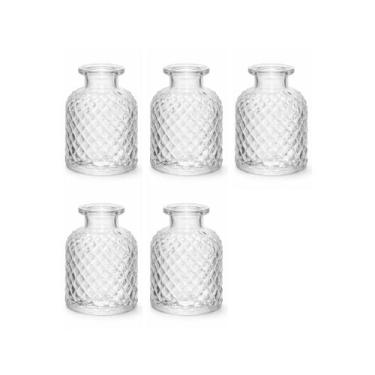 Imagem de Kit 5 Mini Vasos em Vidro Releve Decorativo Mesa Posta Lembrancinhas -