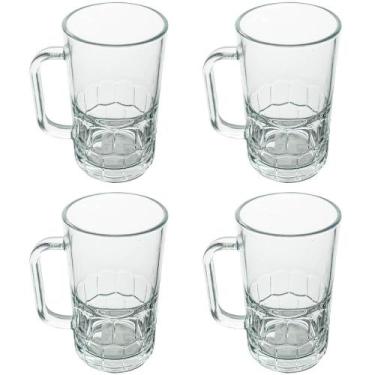 Imagem de Jogo de Canecas de Cerveja de Vidro 320ml 4 Peças Seu Lar