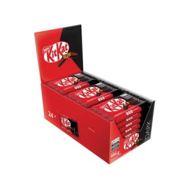 Imagem de Chocolate Kit Kat Dark 41.5g 24 unidade - Nestlé, 996g, Amargo
