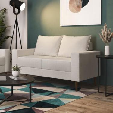Imagem de Sofá Living Ascona 2 Lugares Estrutura e Pés em Eucalipto Tecido Linho
