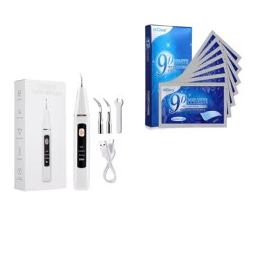 Imagem de Limpador de dentes ultrassônico com 5 luzes led, 9 níveis, limpeza dental, removedor de...