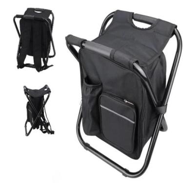 Imagem de Mochila termica 25 litros banqueta dobravel banco portatil camping pes