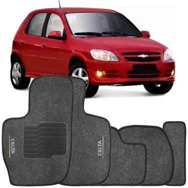 Imagem de Tapete Carpete Celta 2002 à 2018 Grafite Logo Bordado Jogo 5 Peças Personalizado Automotivo