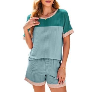 Imagem de Conjunto de roupas esportivas Dokotoo para mulheres Color Block com go