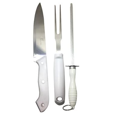 Imagem de Kit para Churrasco 3 Peças com Faca Chaira e Garfo