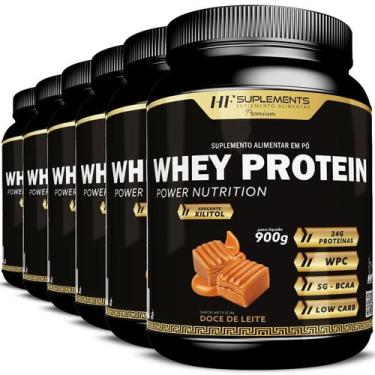 Imagem de 6x WHEY PROTEIN POWER NUTRITION DOCE DE LEITE 900G - HF SUPLEMENTS