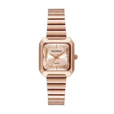 Imagem de Relogio Mondaine Feminino Ref: 32584lpmvre3 Retangular Rosé