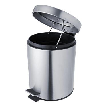 Imagem de Lixeira Banheiro 5l Prata Escovado Aco 28x21x21cm Pedal