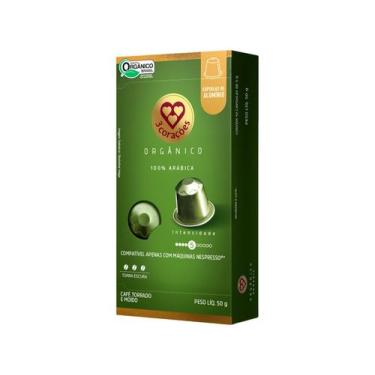 Imagem de Cápsula De Café Orgânico Compatível Com Nespresso Marca 3 Corações 10 