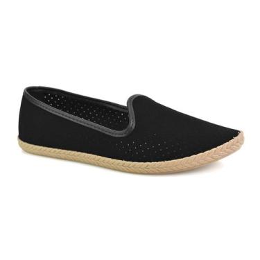 Imagem de Sapatilha Feminina Moleca Nobuck Microperfuros Versátil -, Preto, 38
