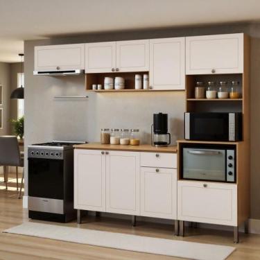Imagem de Cozinha Compacta Essência Frizz 9 Portas 1 Gaveta 100% Mdf Cinamomo Fo