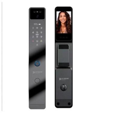 Imagem de Fechadura Digital KABUM! Smart Security, Com maçaneta, Reconhecimento Facial, Biometria KSFD700PT-Unissex