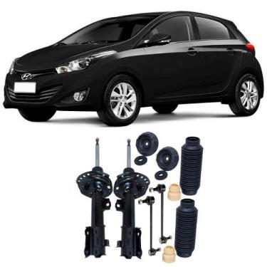 Imagem de Amortecedor + Kit Batente + Bieleta Hyundai Hb20 Dianteiro 2012 Até 20