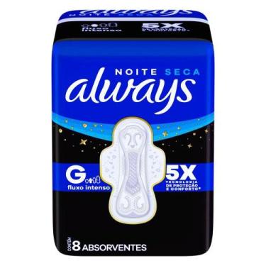 Imagem de Absorvente Always Noite Seca com Abas 8 unidades