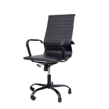 Imagem de Cadeira Presidente Ergonômica Stripes Preta Executiva com Rodinhas e R