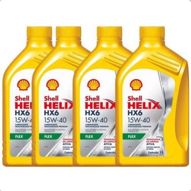 Imagem de 4 Litros Óleo De Motor Semi-sintético Shell 15w40 Helix Hx6