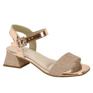 Imagem de Sandália Infantil Menina Metalizada Salto Baixo Molekinha Kids-Feminino