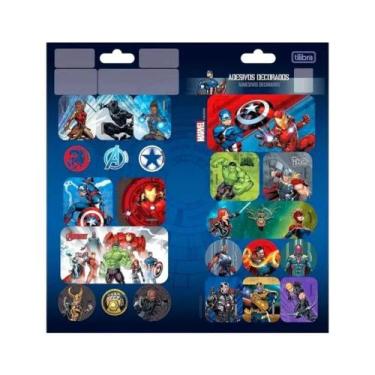 Imagem de Cartela de Adesivo Decorado Tilibra Avengers Asb para Decoração Format