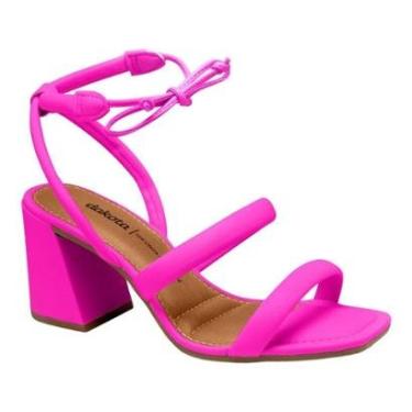 Imagem de Sandalia Dakota Z9451 Salto Grosso De Amarrar Laço Bico Quadrado Feminino-Feminino