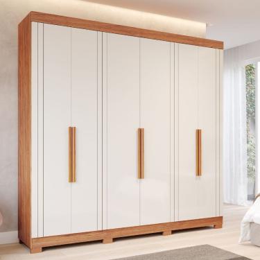 Imagem de Guarda Roupa Casal 6 Portas com Pes em MDF Cecilia Panan Moveis