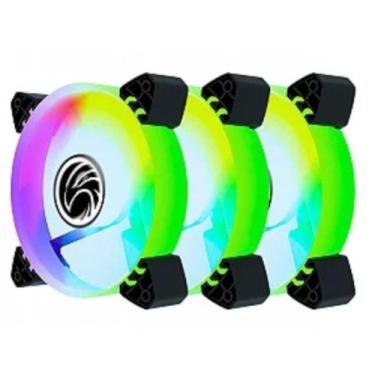 Imagem de Kit Cooler P/ Gabinete 12x12 Brazilpc Bpc-kcl-slim-argb-3 Rgb/hub/cont