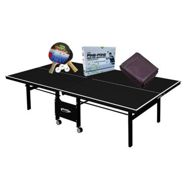 Imagem de MESA PING PONG MDF 18mm 1084 PRETA KLOPF + Kit Completo 5094 + Capa Aberta